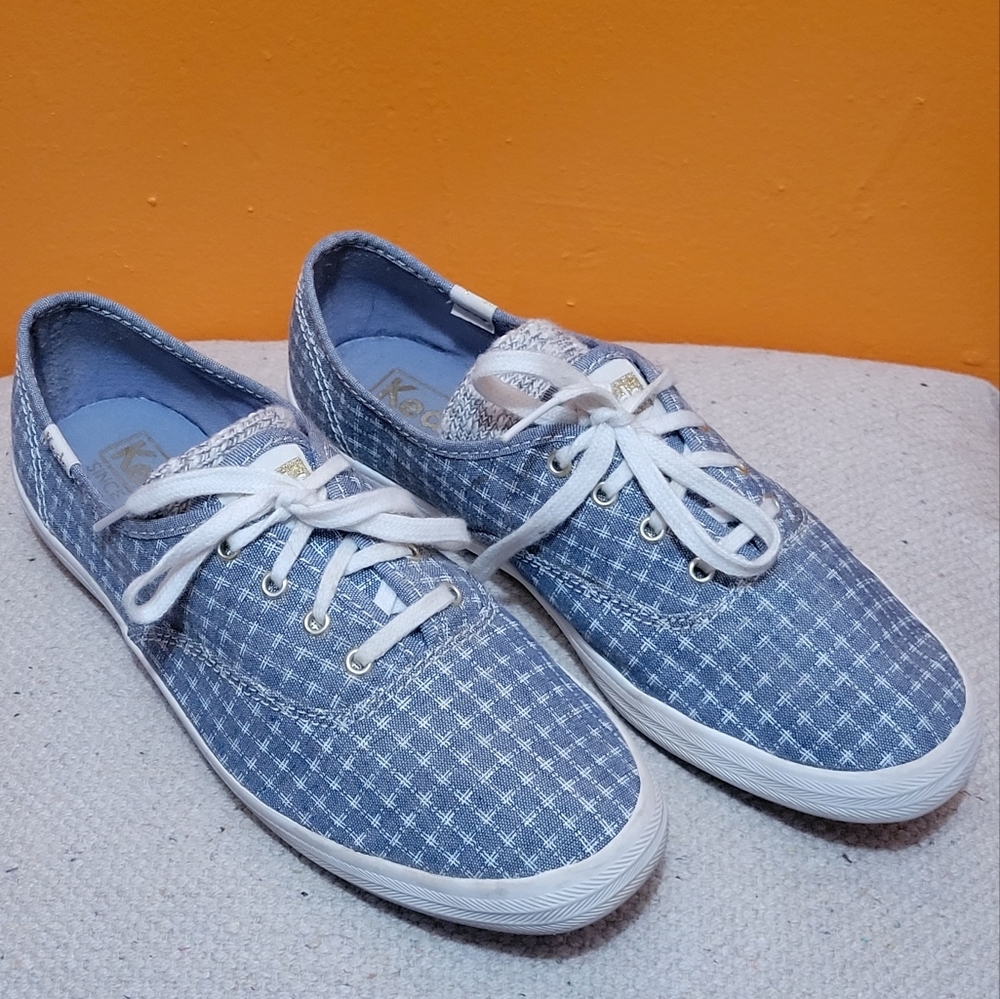Keds - Blue/White Stitchwork Pattern - 7